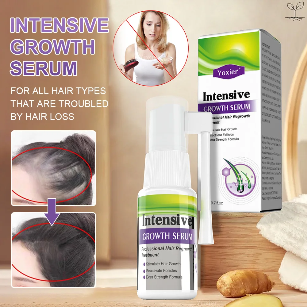 

Ginger Hair Growth Spray Serum Natural Anti Hair Loss Products Fast Growing Prevent Baldness Treatment Germinal Liquid Men Women