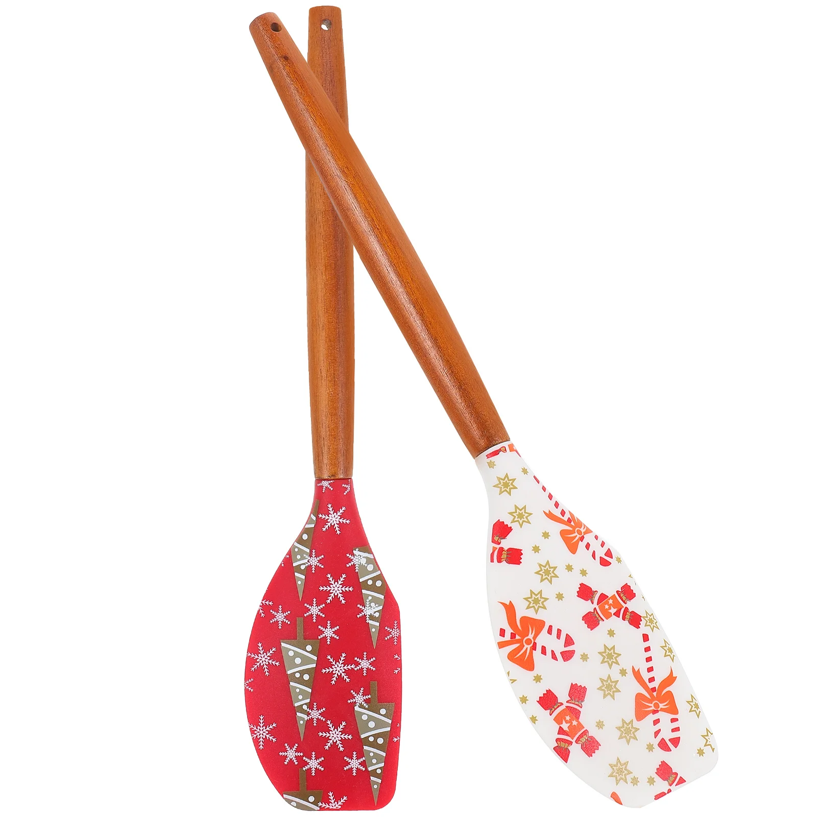 

Spatula Christmas Silicone Cake Kitchen Scraper Cream Utensils Baking Wooden Pastry Spatulas Non Stick Butter Setrubber Mixing