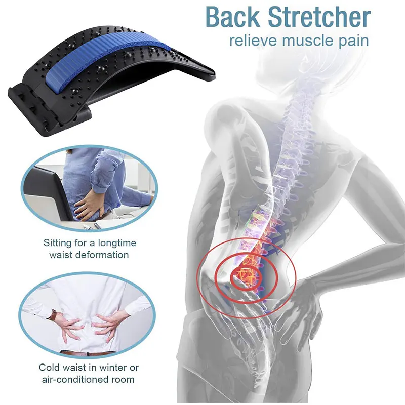 Dropshipping 2022 New Lumbar Relief Back Stretcher Device Back Pain Relief Massager Stretcher Support Equipment Adjustable