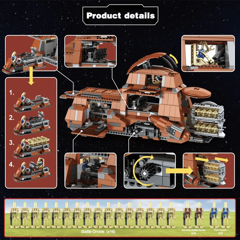 

1326 шт., классические строительные блоки, совместимые с 7662 05069