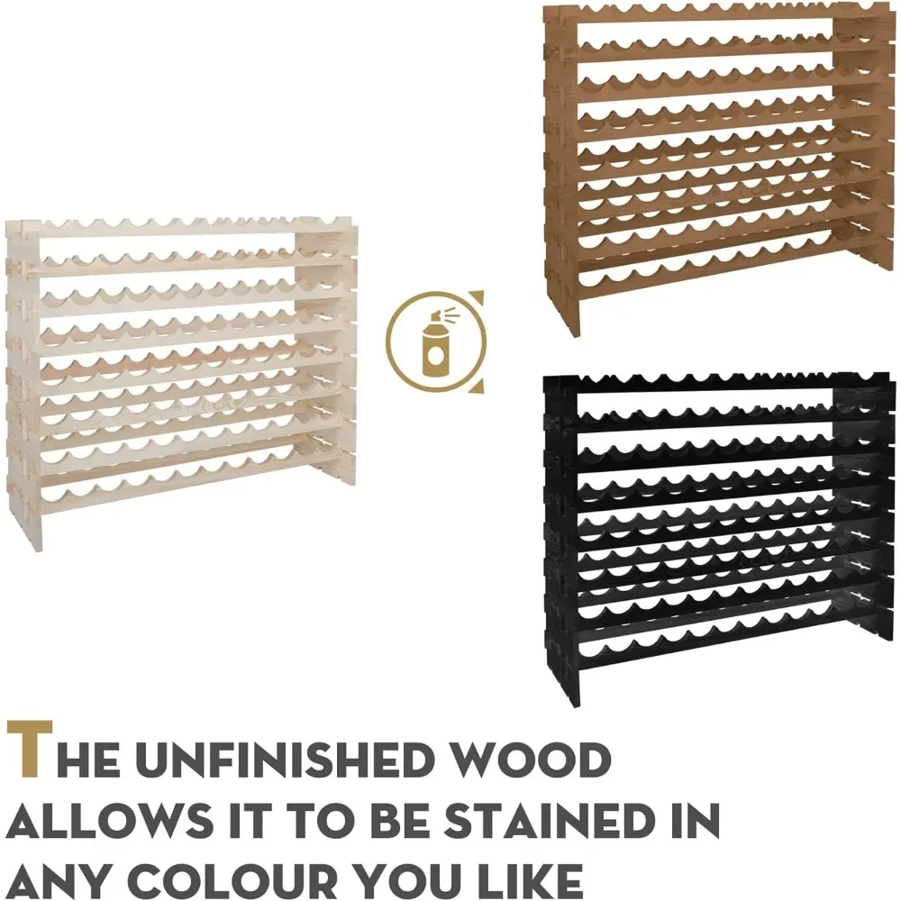 96 бутылок Штабелируемых модульных винных стеллажей 8-стандартных для хранения