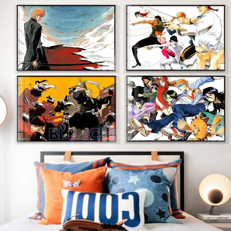 Японское аниме Отбеливающее настенное украшение плакат с принтом мультяшная
