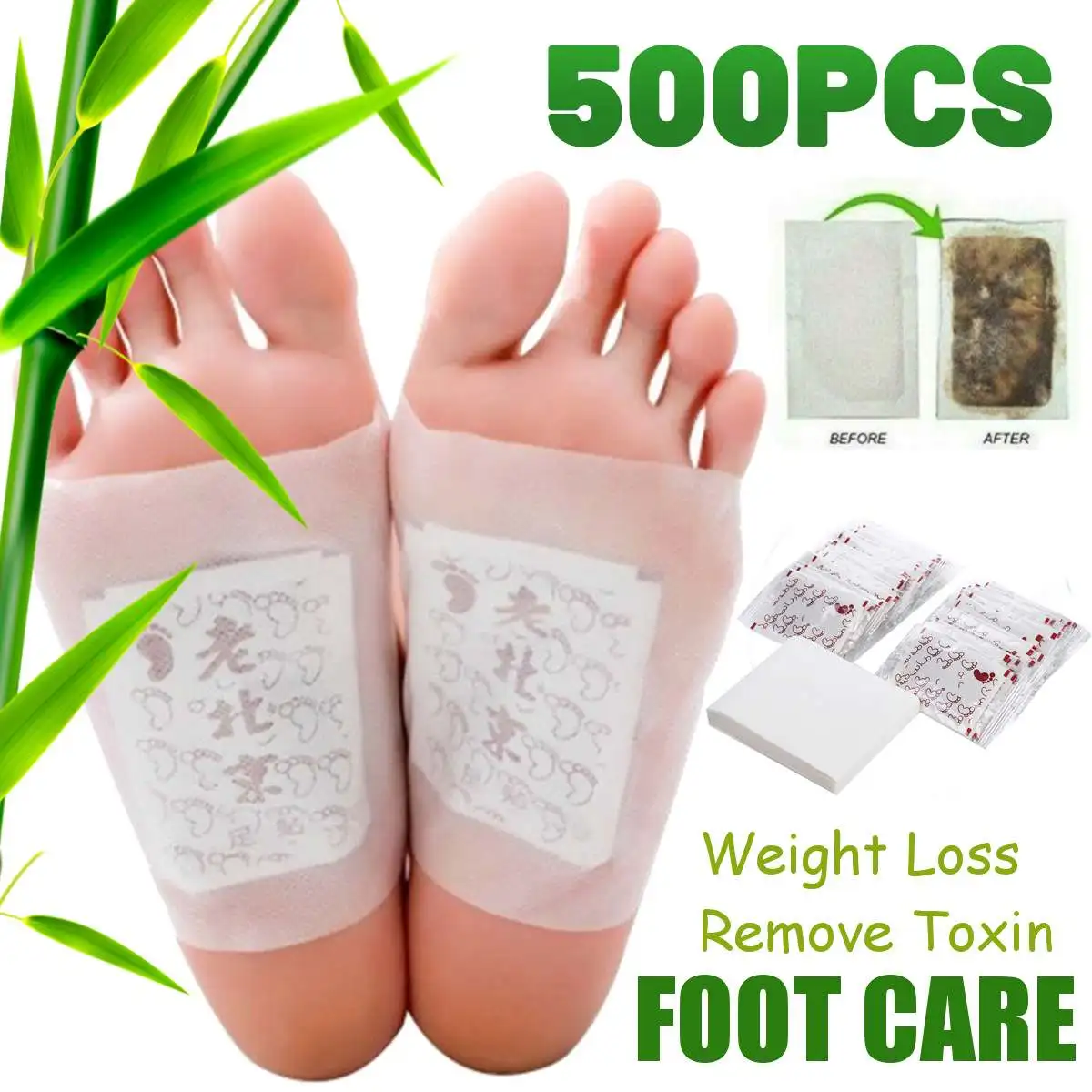 

100-300 Pcs Detox Foot Patches Stickers Bamboo Vinegar Organic Herbal Cleansing Pads Slimming Weight Loss Body Health Care