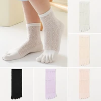 womens hollow toe socks summer five finger split toed cotton mesh breathable