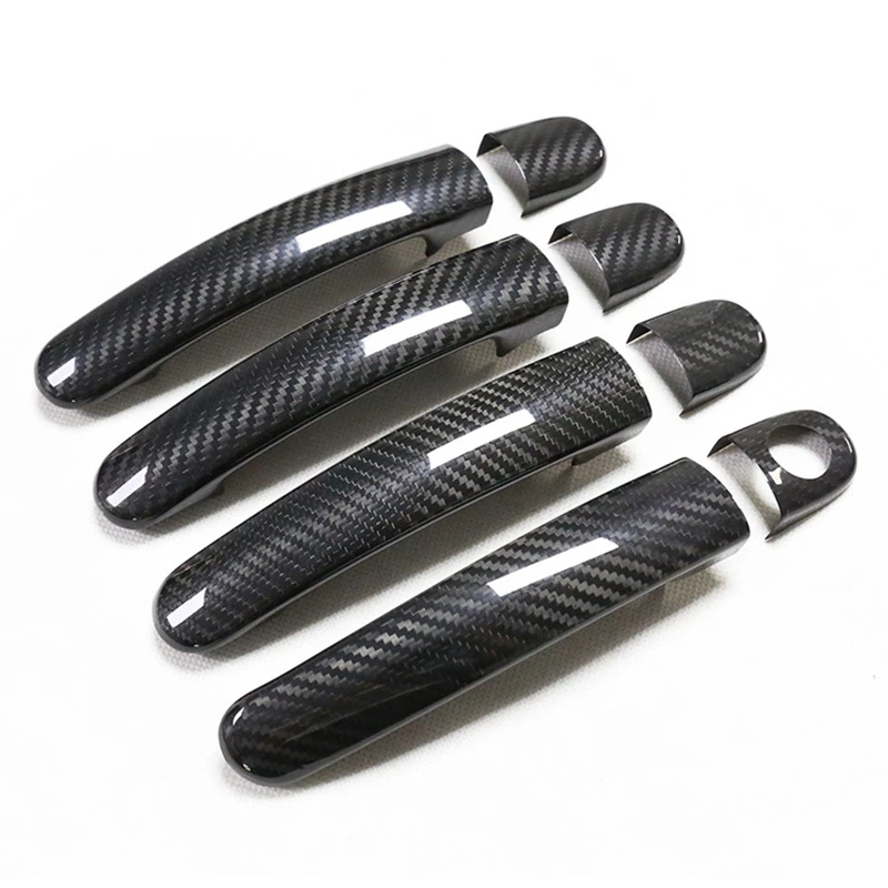 

For VW POLO Beetle Tiguan Audi TT TTS Passat Carbon Fiber Car Exterior Door Handles Covers Catch Cap Stickers Auto Refit