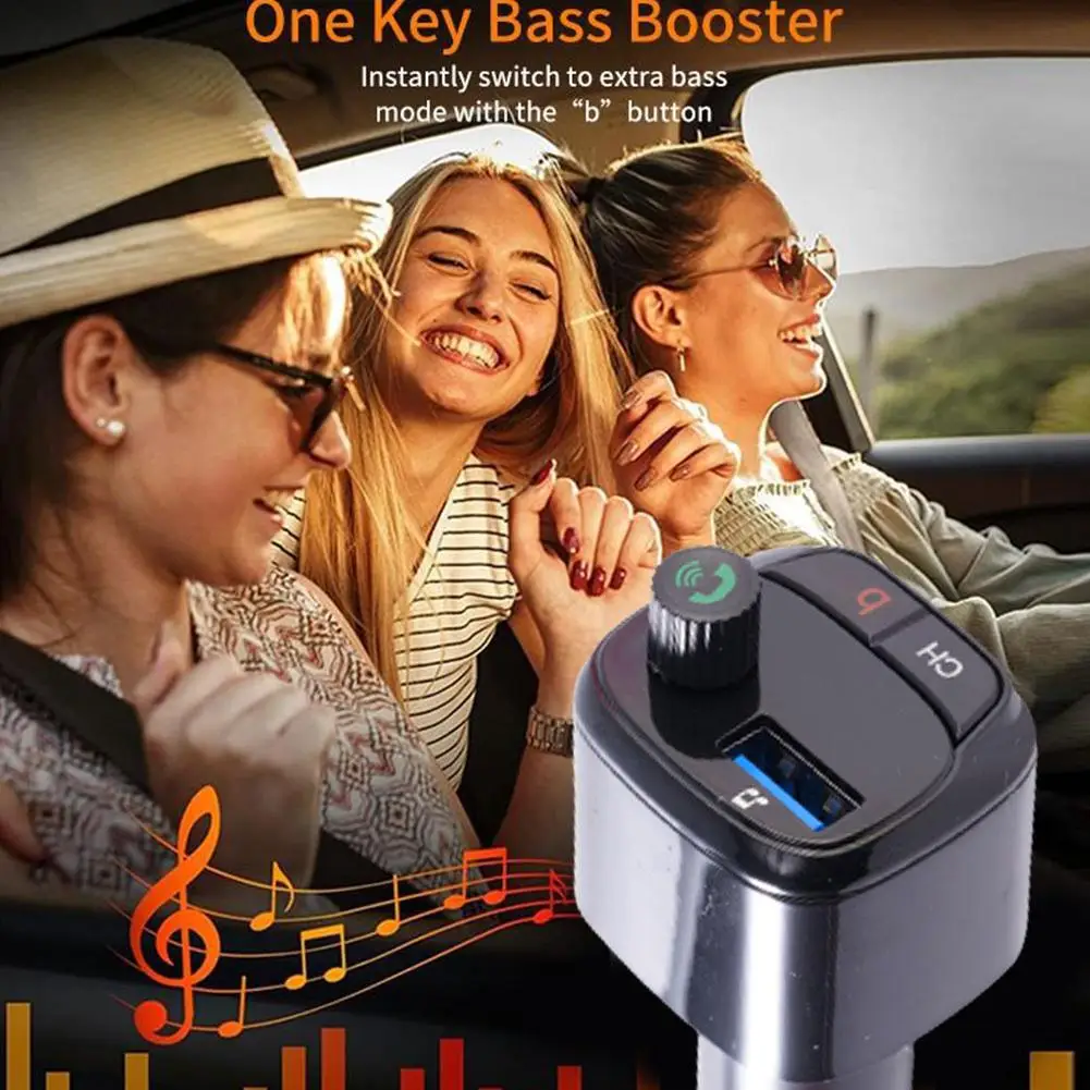 Fm-трансмиттер автомобильный совместимый с Bluetooth 5 0 18 Вт L0x1