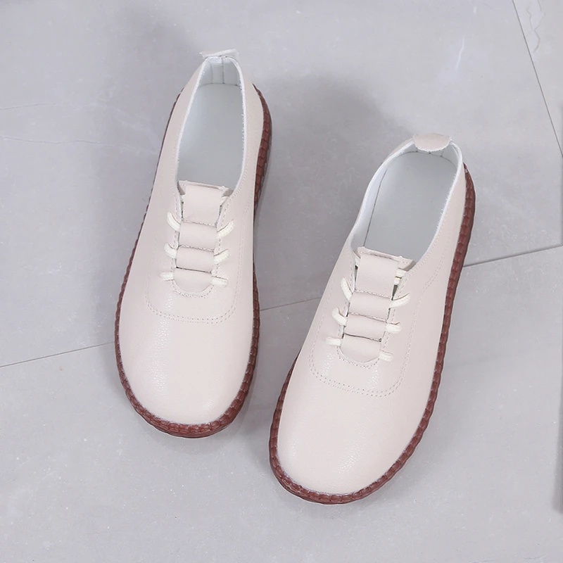 

Женские туфли-оксфорды на плоской подошве, из натуральной кожи