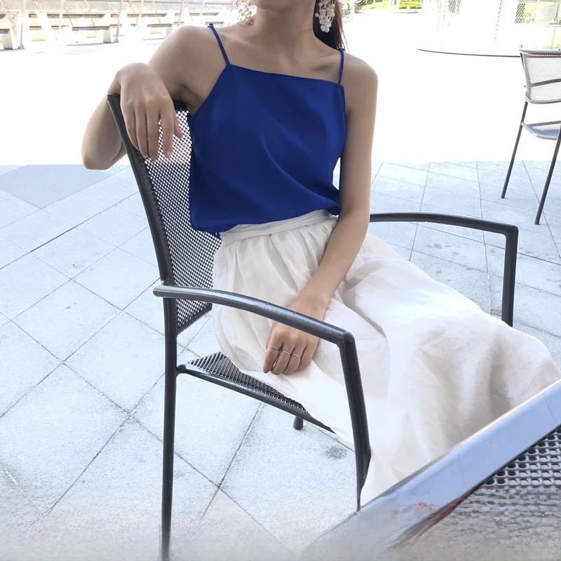 Yesroom Homemade Minimalist Easiest for Match Loose Chiffon off-Neck off-Shoulder Bottoming Shirt Camisole Women |