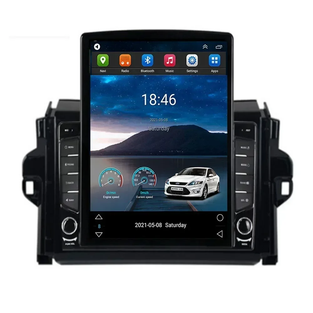 2Din Android13 Tesla автомобильный радиоприемник для TOYOTA FortunerHILUX Revo Vigo 2015-35 мультимедийный