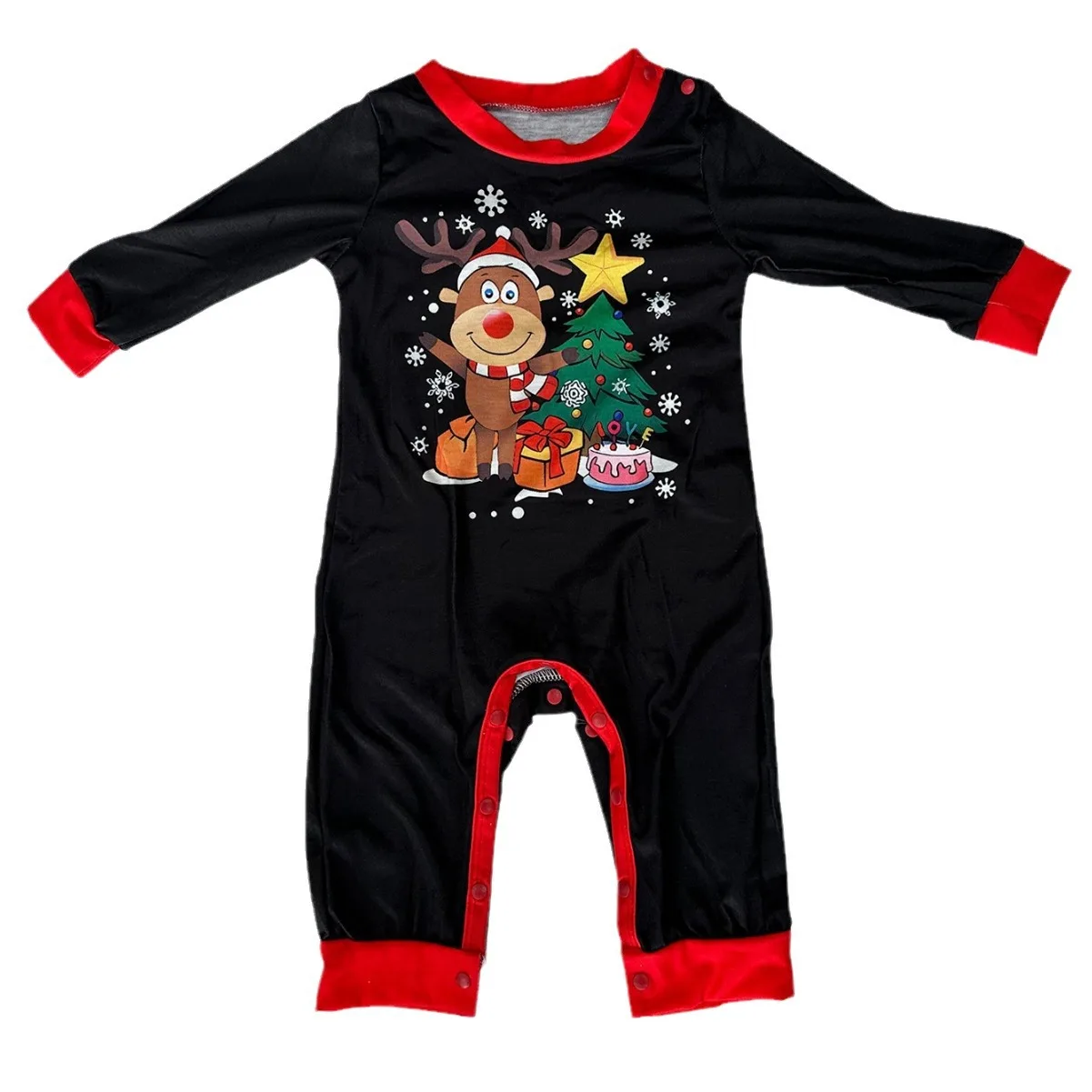 Осенне-зимний Рождественский комплект для семьи из четырех пижамных штанов и