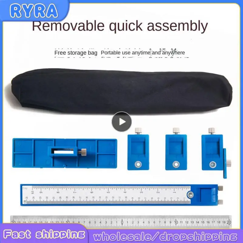 

Quick Assembly Drilling Positioner Tool With Storage Bag Woodworking Ruler Rustless Detachable Hole Locator Open-hole Locator