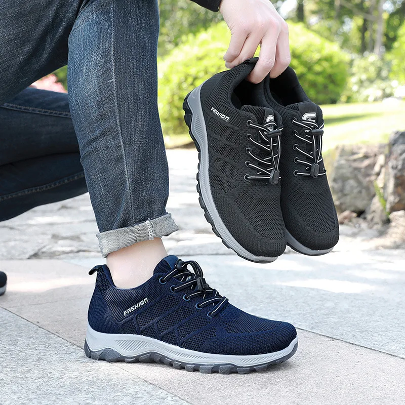 

2022 New Mesh Comfortable Breathable Walking Shoes Couple Men Women Flying Woven Fashion Casual Sports Shoes Meskie Buty