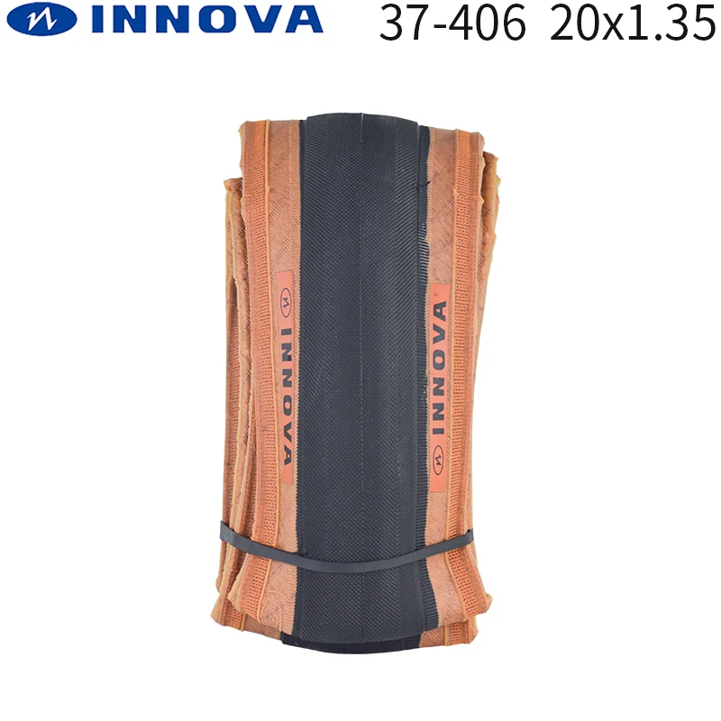 Складные шины INNOVA 20 дюймов, 406, 20x1,35, маленькие колеса, складные велосипедные шины, шины с коричневыми краями, легкие шины, бескамерные велосипедные детали, 1 шт.