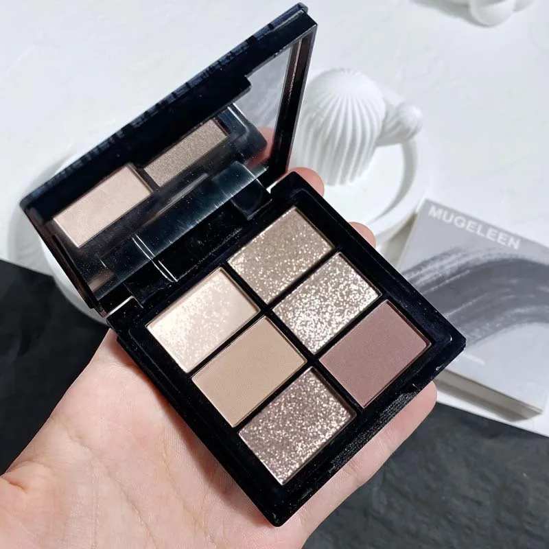 

6Colors Pearly Matte Eyeshadow Autumn Winter Milk Tea Color Eyeshadow Palette Shimmer Highlight Eye Pigments Makeup