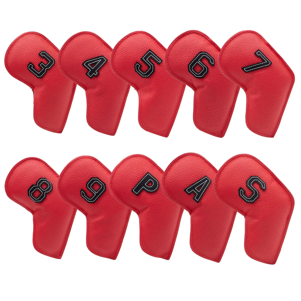 12pcs Thick Synthetic Leather Golf Iron Head Covers Set Head