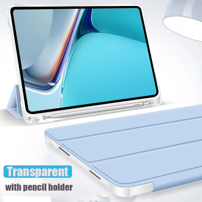 

For Huawei Matepad 11 2023 2021 Mateapd SE 10.4 2022 10.1 T10S T10 Pro 11 10.8 10.4 Transparent with Pencil Holder Case Cover