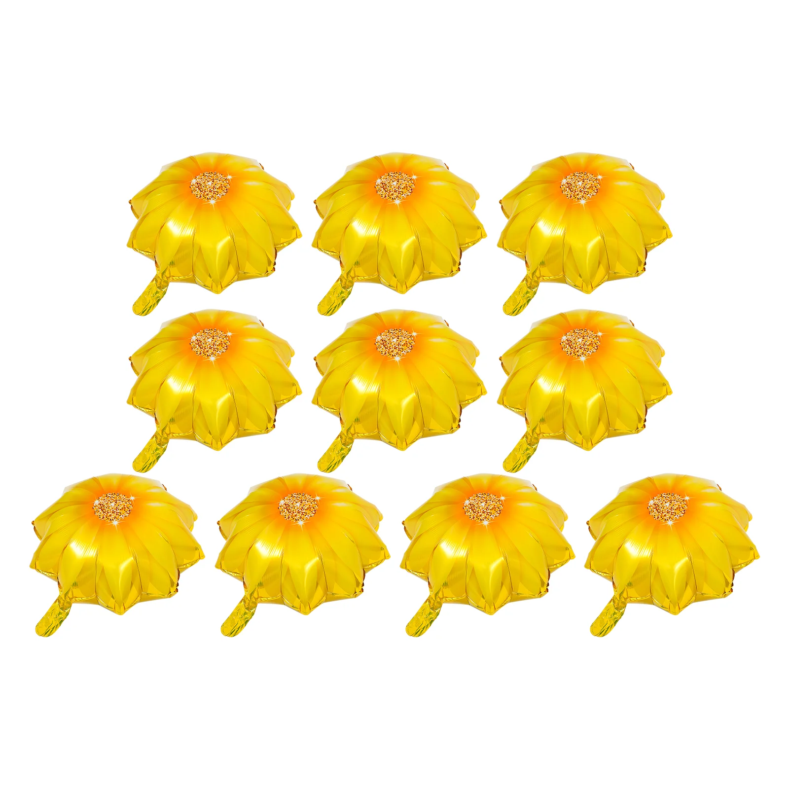 

10 Pcs Sunflower Balloon Plants Decor Sunflower Foil Balloon Decorate Spring Floral Balloon Aluminum Film Yellow Flower Balloon