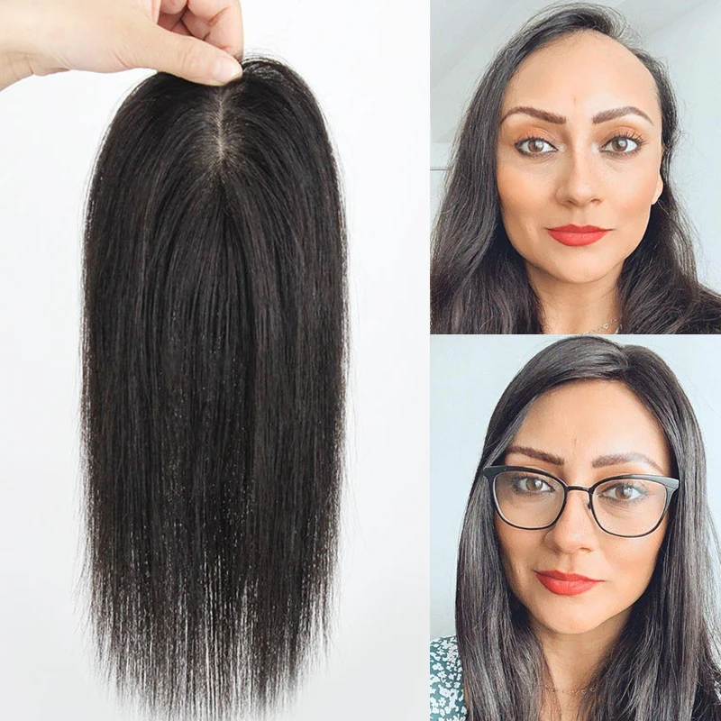 Silk Top Straight Wigs Silk Base Remy Brazilian Natural Hairpiece Silk Top Extensions Human Hair Silk Base Toupee For Women