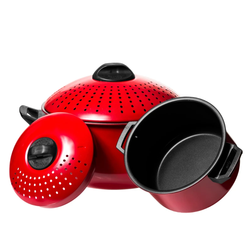 

Lexi Home 4 Qt & 6 Qt кастрюли для макаронных изделий с фильтром-красные