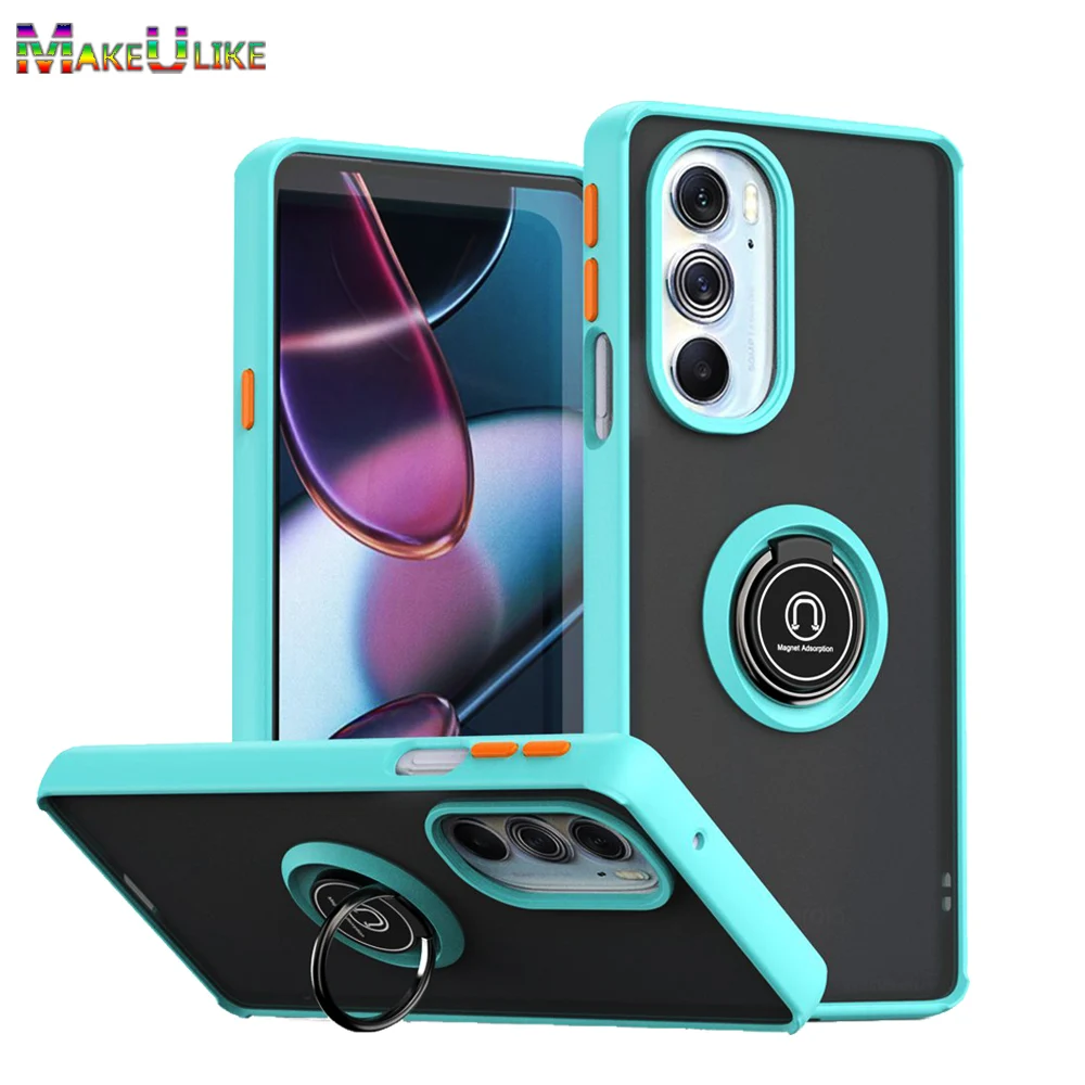 Фото Чехол для Motorola Moto Edge 20 Pro S30 X30 G10 G20 G30 G32 E32 G22 G60S G31 G41 G51 G71 G52 G200 E22 G100, Твердый чехол с кольцом-держателем №1