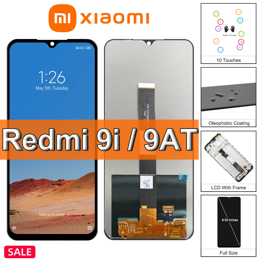 

ЖК-дисплей 6,53 дюйма для Xiaomi Redmi 9i M2006C3LII / Redmi 9AT Global M2006C3LVG, сенсорный экран с дигитайзером в сборе, замена, оригинал