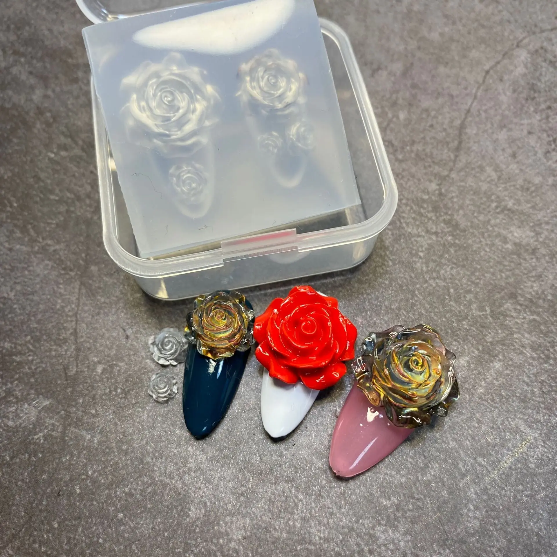 

1pc Bow-Knot 3D Acrylic Mold Rose Nail Art Decorations Nails DIY Design Silicone Decorated Nail Art Templates Nails Mold