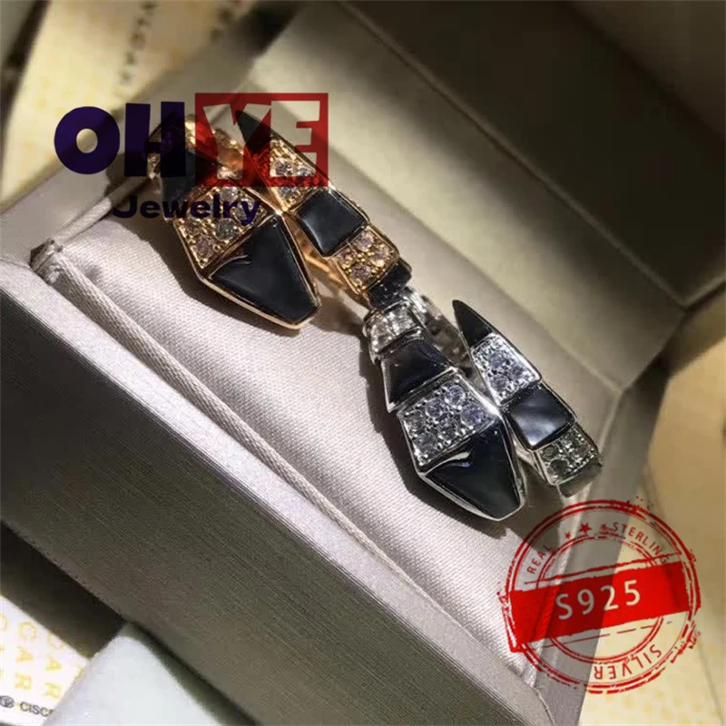 

S925 Hot sale western style New Custom fashion Luxury Snake Bone Gold colour Ring Holiday Gift Couple Ring Classic Party Jewelry