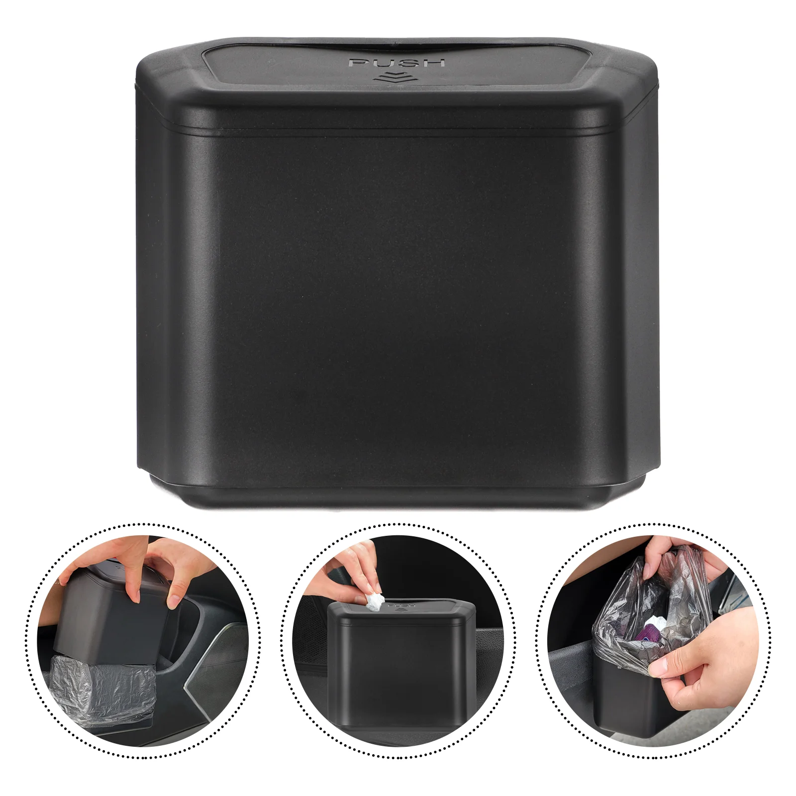 

Garbage Can Car Home Hanging Litter Box Cover Bucket Wastebasket Bin Automobile Plastic Trash Trashcan Lid