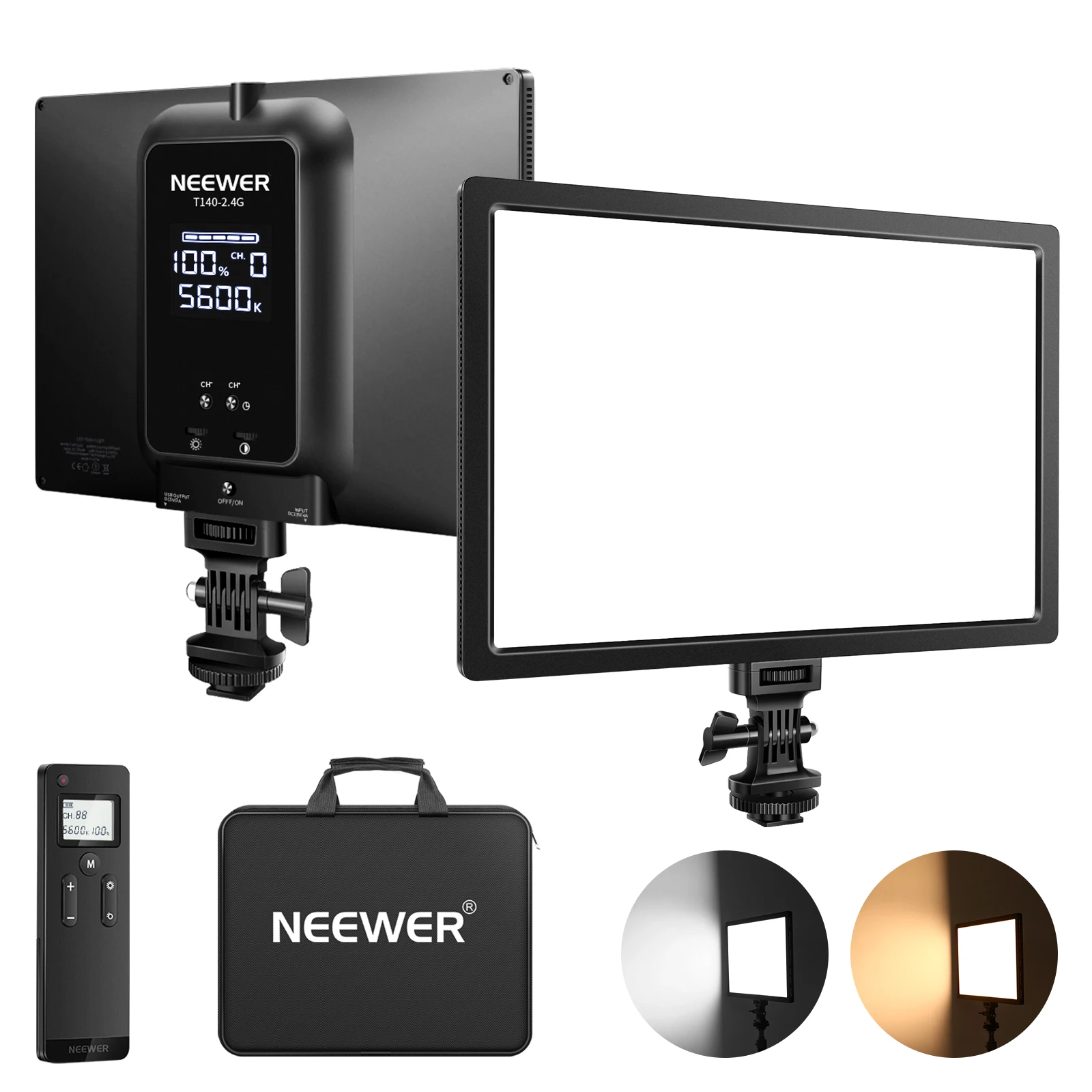 

Neewer 2,4G комплект осветсветильник ных приборов для видеосъемки, 12,9 ”Диммируемый двухцветсветодиодный светодиодный мягсветильник с дистанц...