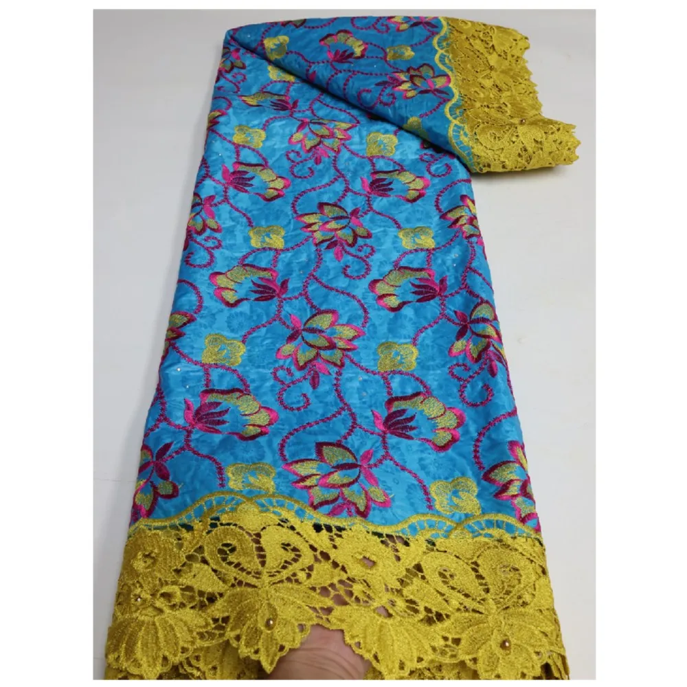 

African Fabric 2022 New Ribbon Silk Wax Soft Material Hot Selling African Prints Silk Fabrics Fo Wedding Dress 7 yards LY1296