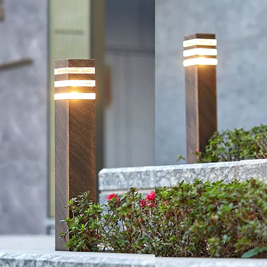 

Уличная садовая лампа E27 12 Вт для газона, Современная Водонепроницаемая тумба для двора, виллы, ландшафта, Светильники для газона