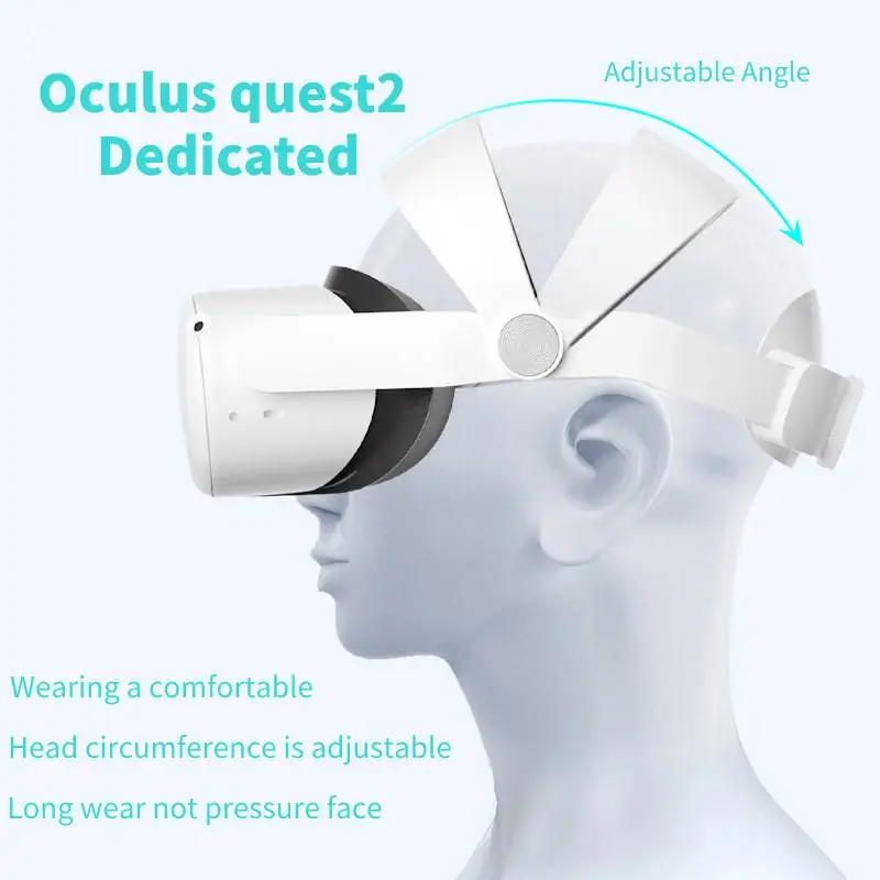 

VR Strap Adjustable Accessories For Oculus Quest 2 Increase Supporting Force Headset Head Enhanced Comfort Breathable