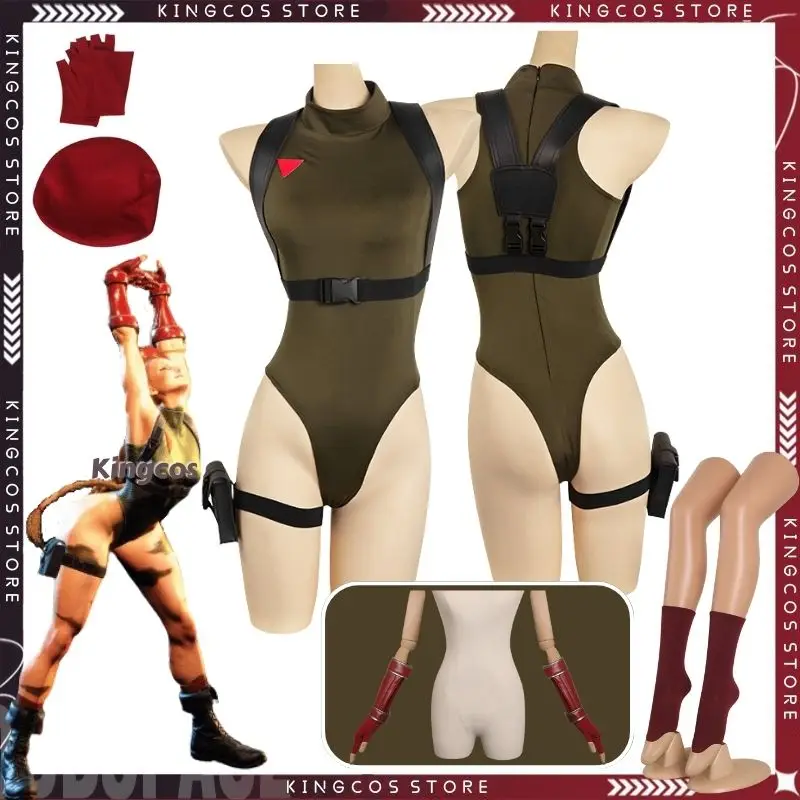 

Game Streetfighter 6 Cammy Cosplay Costume Uniform for Women Fantasia Roleplay Outfits Halloween Carnival Party Disguise Suit