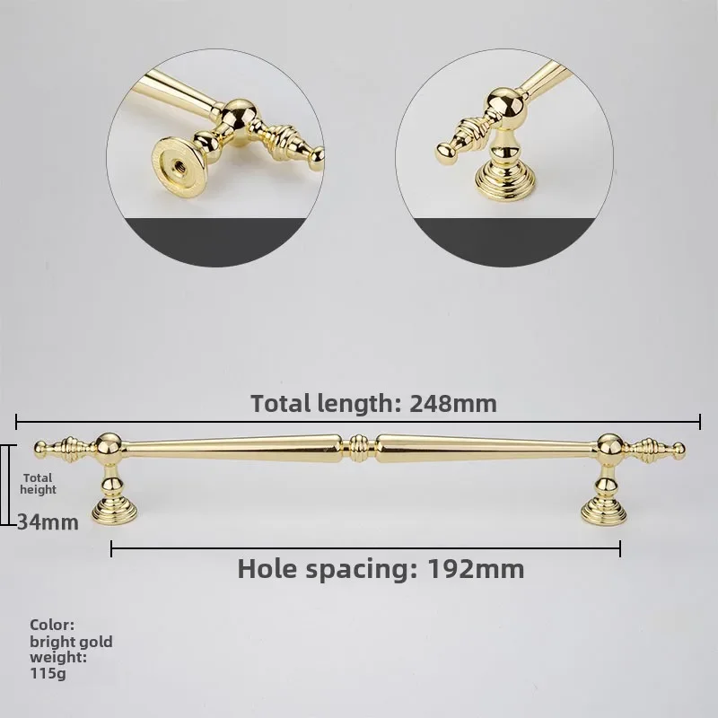 

Французская легкая классическая твердая латунная ручка шкафа, яркая серебряная ручка для ящика, длинная ручка, золотая ручка в виде тыквы