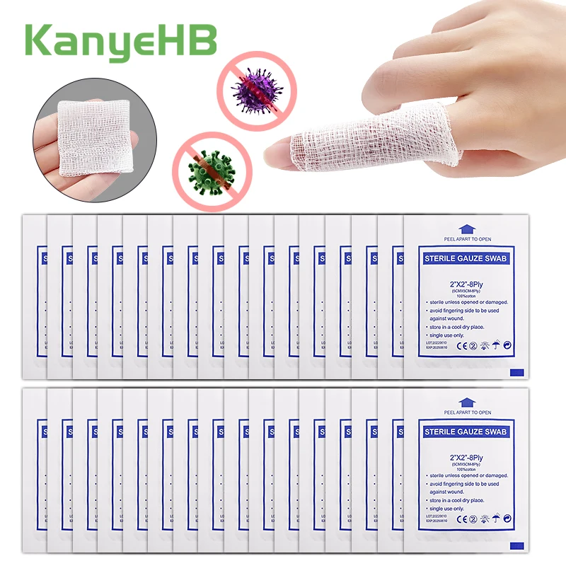 

20pcs Medical Sterile Bandage Wound Dressing First Aid Patches Ultrathin Hemostasis 100% Cotton Breathable Skin Care Gauze A1574