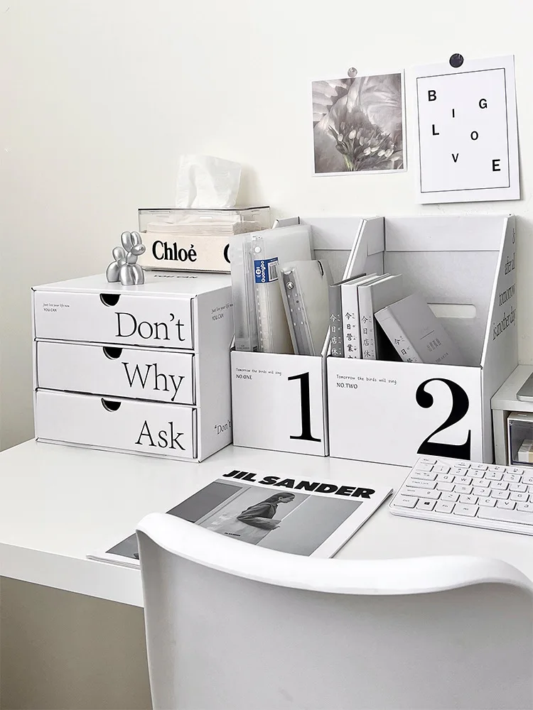 

Подставка для хранения файлов, бумажная настольная коробка для хранения, книжная полка Ins, передвижной высокий красивый офисный стол для общежития, книжная полка