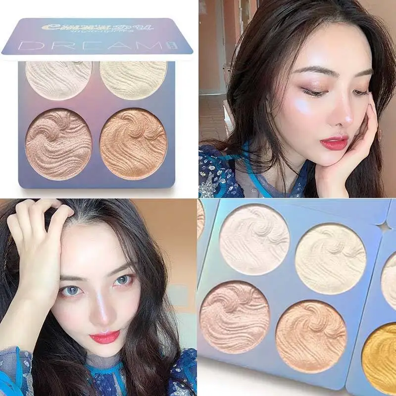 

4 Colors Contour Pressed Powder Highlight Palette Illuminator Bronzer Powder Highlight Makeup Brighten Face Powder Lady Cosmetic