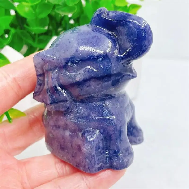 6 5 см фигурка слона из натурального голубого авантюрина Хрустальное ремесло