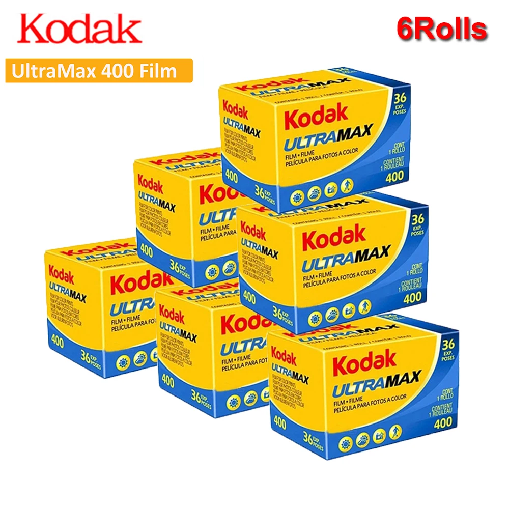 KODAK-rollo de película de 35mm para cámara, rollo de película de impresión en Color compatible con M35/M38, ultra Max 400, 6 rollos