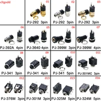 1pcs 3 5mm pj 392 a 3640 399 341 342m 301 stereo female socket jack with screw 3 5 audio video headphone connector