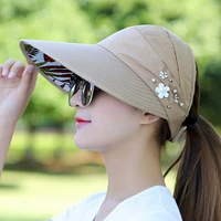 hot summer women sun hat adjustable big heads wide brimmed beach hat uv protection packable female outdoor sun visor hat
