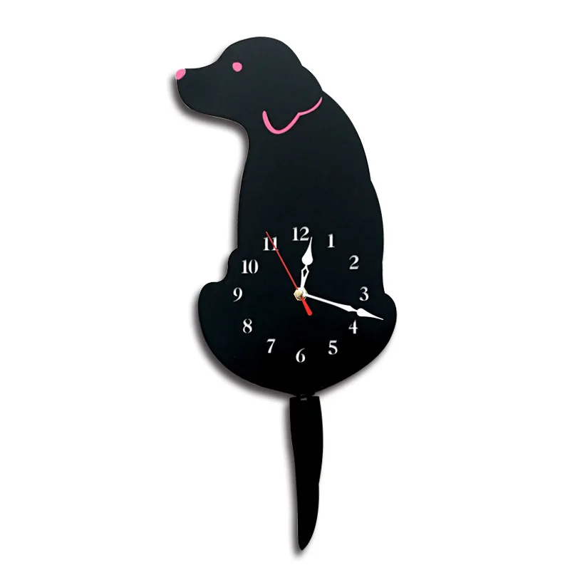 

Living Room Wagging Tail Dog Creative Wall Clock Home Decor Vintage Wall Clock Kitchen Wall Decor Wall Clock for Kids Rooms