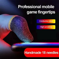 1 pair gaming finger sleeves 18 pin ultra thin copper fiber finger cots breathable fingertips compatible for pubg mobile games