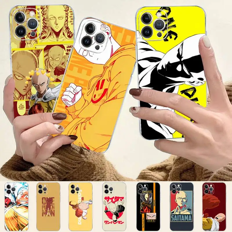 

Anime One Punch Man Phone Case For iPhone 8 7 6 6S Plus X SE 2020 XR XS 14 11 12 13 Mini Pro Max Mobile Case