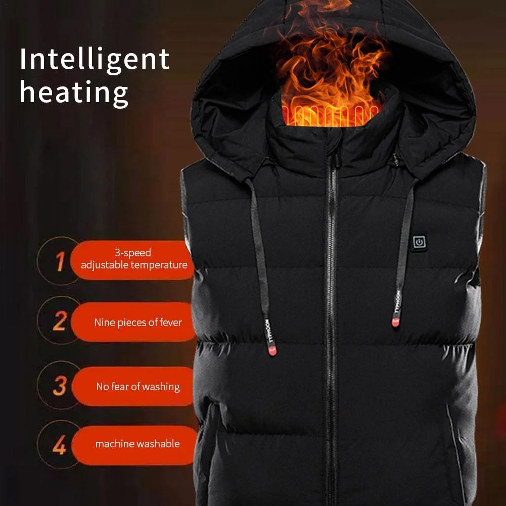 

Жилет с подогревом, моющийся перезаряжаемый жилет с подогревом, зимняя теплая пуховая куртка, куртка с подогревом для кемпинга, лыжного спорта, жилет с электрическим подогревом