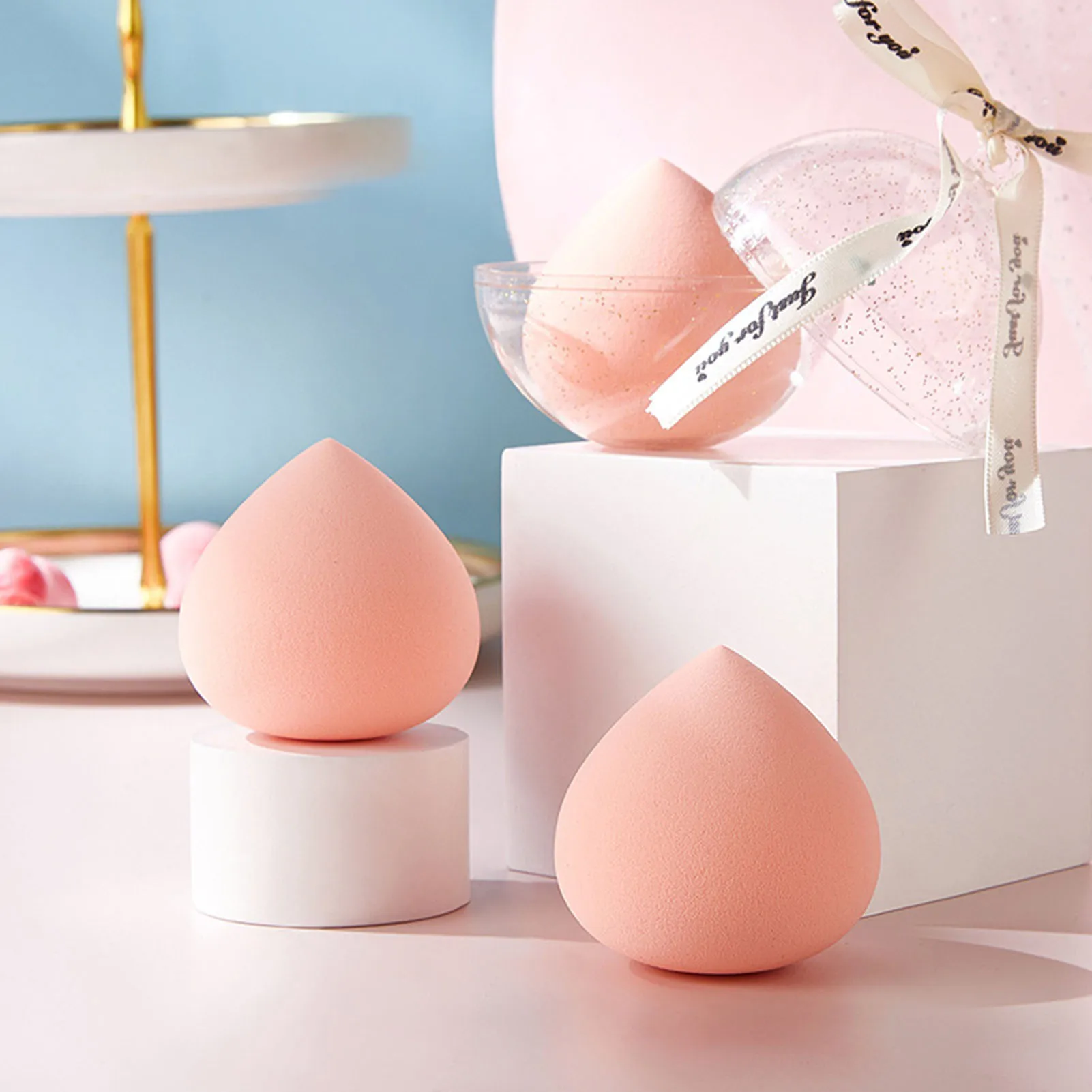 3 Piece Makeup Blender Sponge With Storage Box Face Super So
