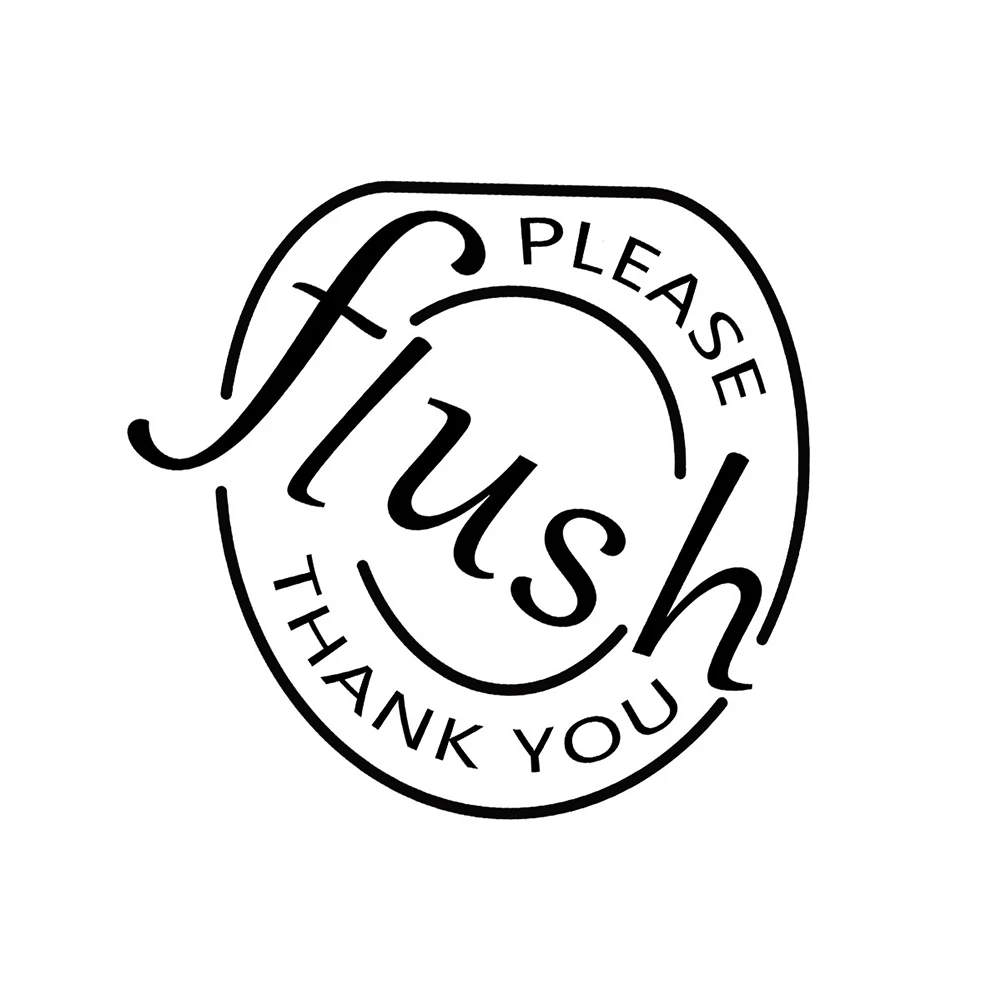 

Wall Sticker Toilet Sticker Text Flush Design Easy to Apply and Remove Suitable for Clean Walls 25cm*25cm Size
