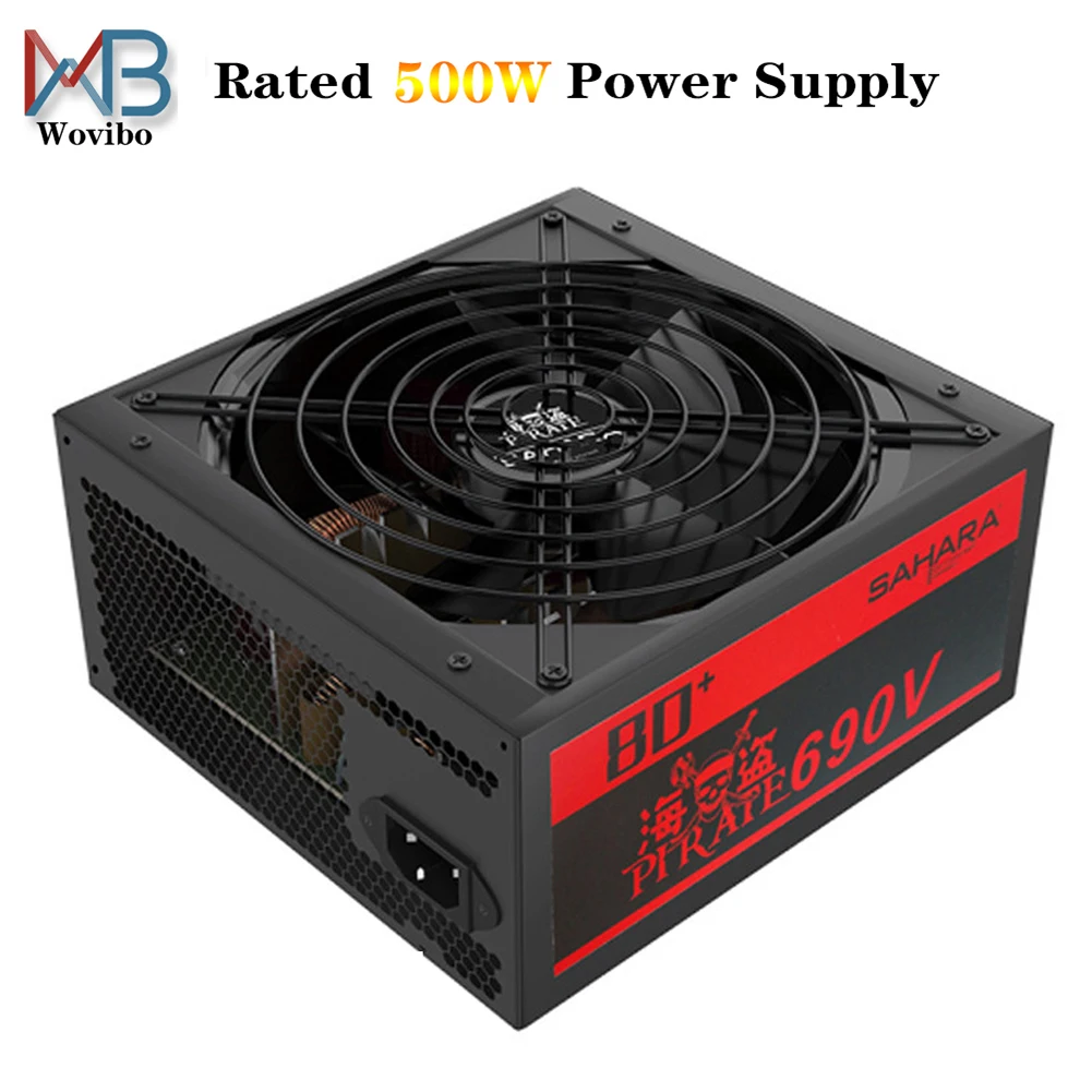 Блок питания для ПК Номинальное 500 Вт макс. 750 Вт для ATX компьютера 120 мм вентилятор 24 контакта PCI SATA 12 в чехол игровой ЕС вилка