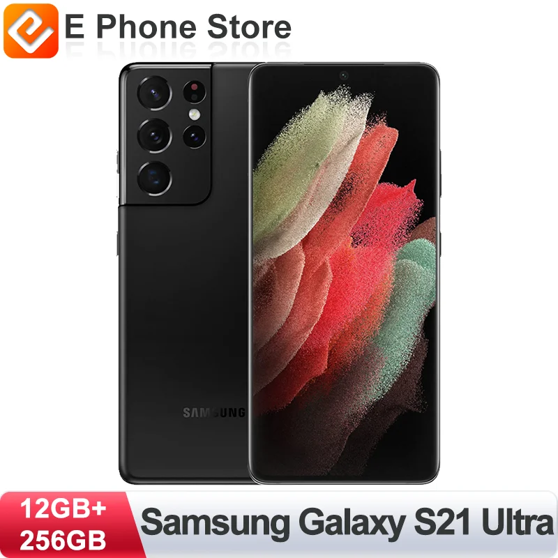 

Samsung Galaxy S21 Ultra 12GB+256GB Unlocked Android 6.8 "AMOLED Screen Snapdragon/Exyno 108MP+40MP Camera NFC Face ID 5G