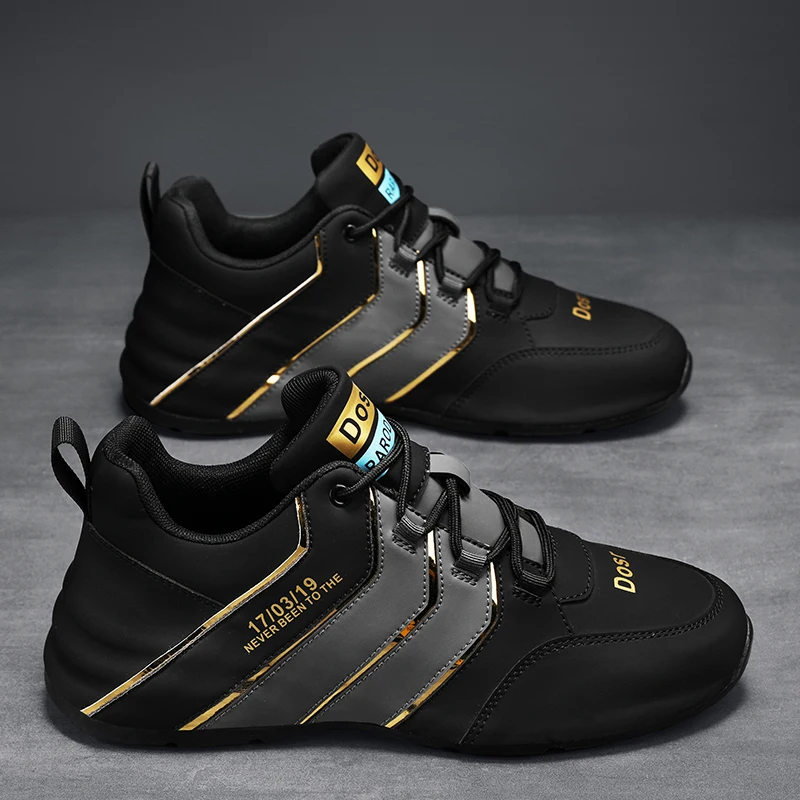 

Fashion Mixed Colors Soft Sneakers Male Autumn Lace Up Leather Men Casual Shoes Outdoor Soled Men's Sneakers Flat Vulcanize Shoe